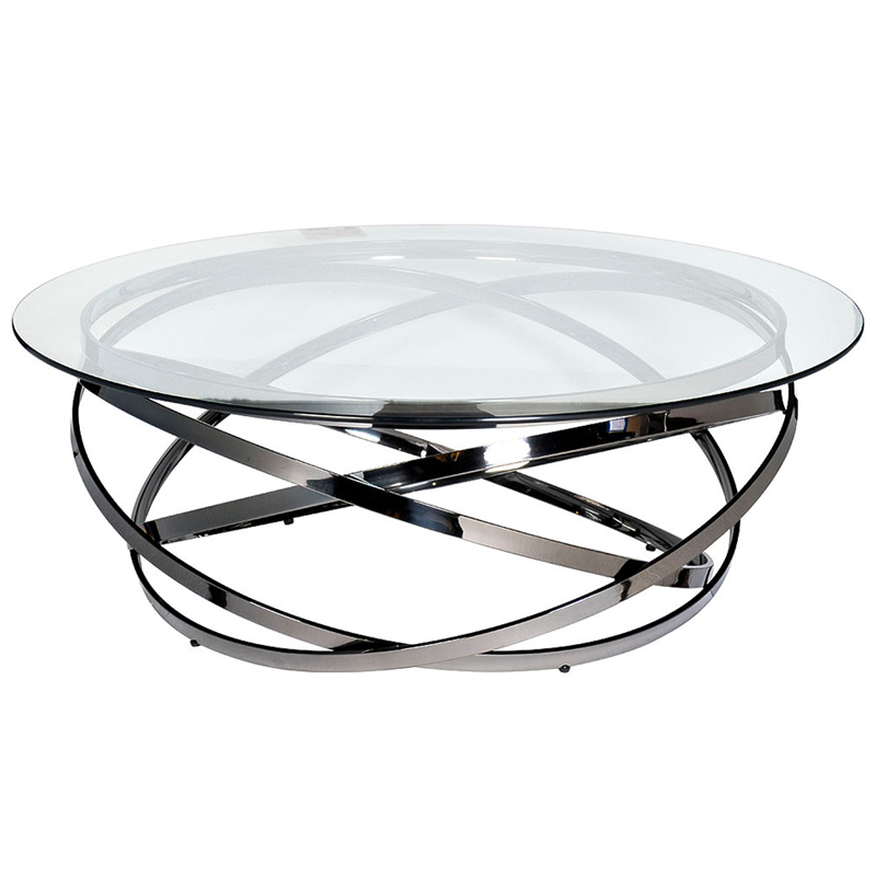 Кофейный стол Santino Coffee Table Нержавеющая сталь Прозрачное Стекло во Владивостоке | Loft Concept 
