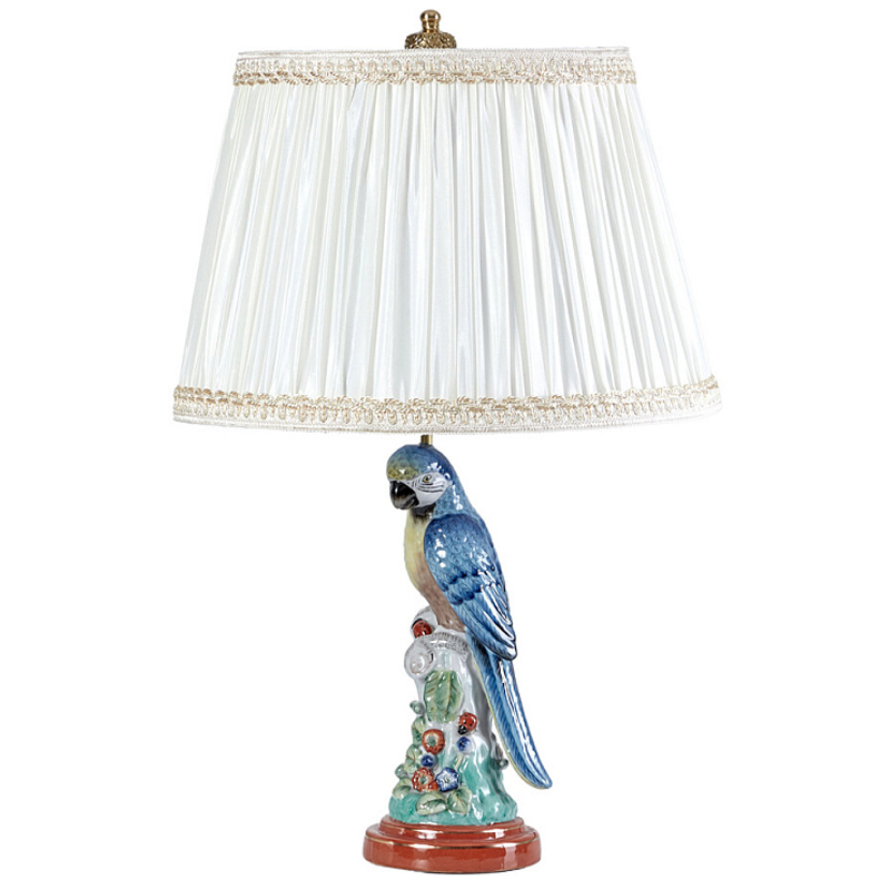 Настольная лампа с абажуром и основанием в виде попугая Parrot Table Lamp Белый Мульти Бронза во Владивостоке | Loft Concept 