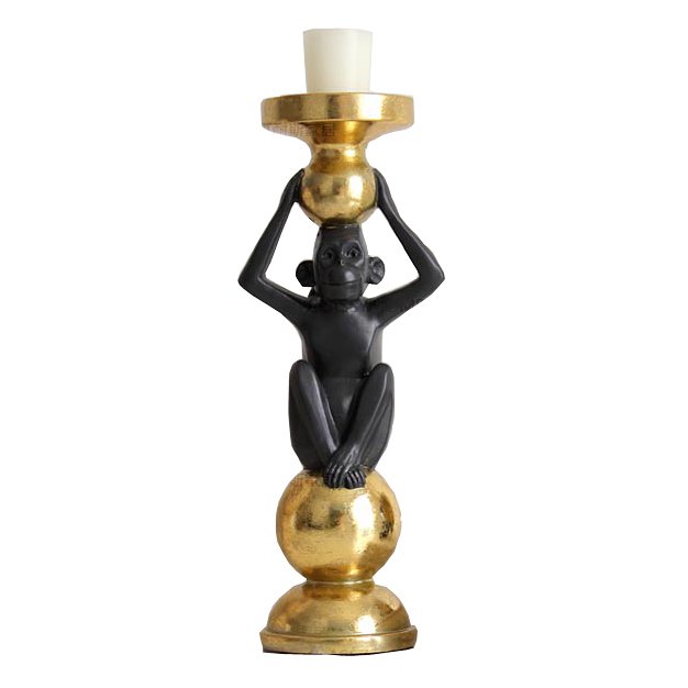 Подсвечник Black Monkey Черный Золотой Подсвечник Black Monkey Черный Золотой во Владивостоке | Loft Concept