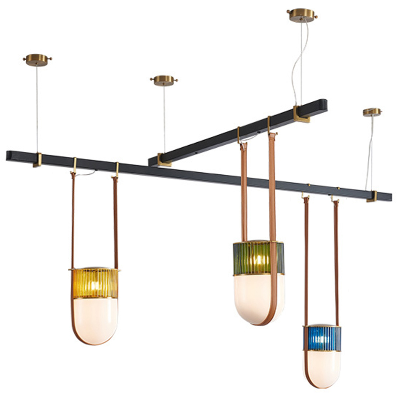 Dario Chandelier three shades Черный Синий Желтый Зеленый Dario Chandelier three shades Черный Синий Желтый Зеленый во Владивостоке | Loft Concept