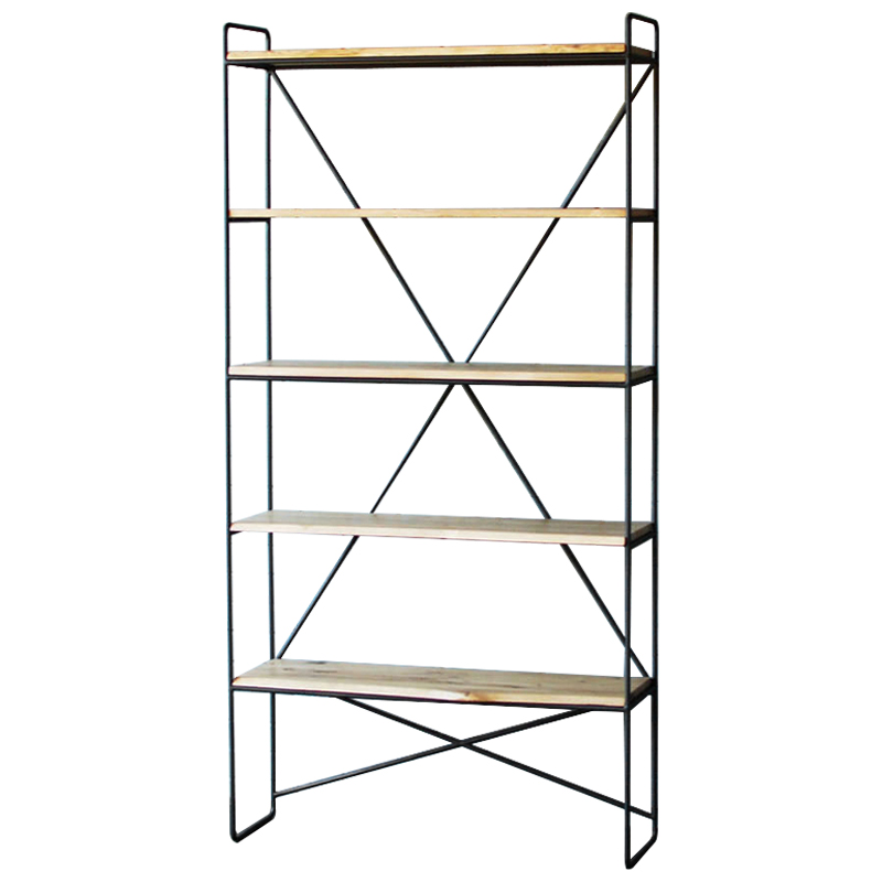 Стеллаж Hart Industrial Metal Rust Rack Черный Древесина Стеллаж Hart Industrial Metal Rust Rack Черный Древесина во Владивостоке | Loft Concept