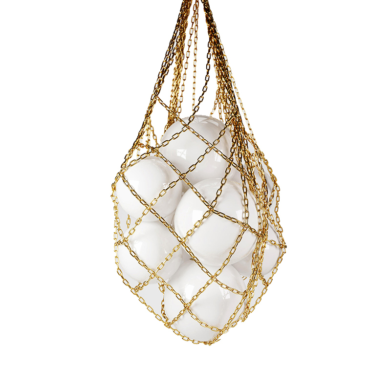 Люстра HELMI SUSPENSION CHANDELIER Глянцевое золото Белое матовое стекло во Владивостоке | Loft Concept 