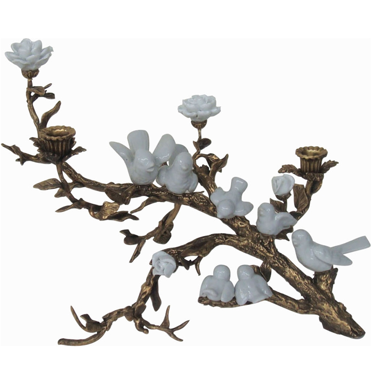 Подсвечник Bronze Branch Candlestick Белый Бронза Подсвечник Bronze Branch Candlestick Белый Бронза во Владивостоке | Loft Concept