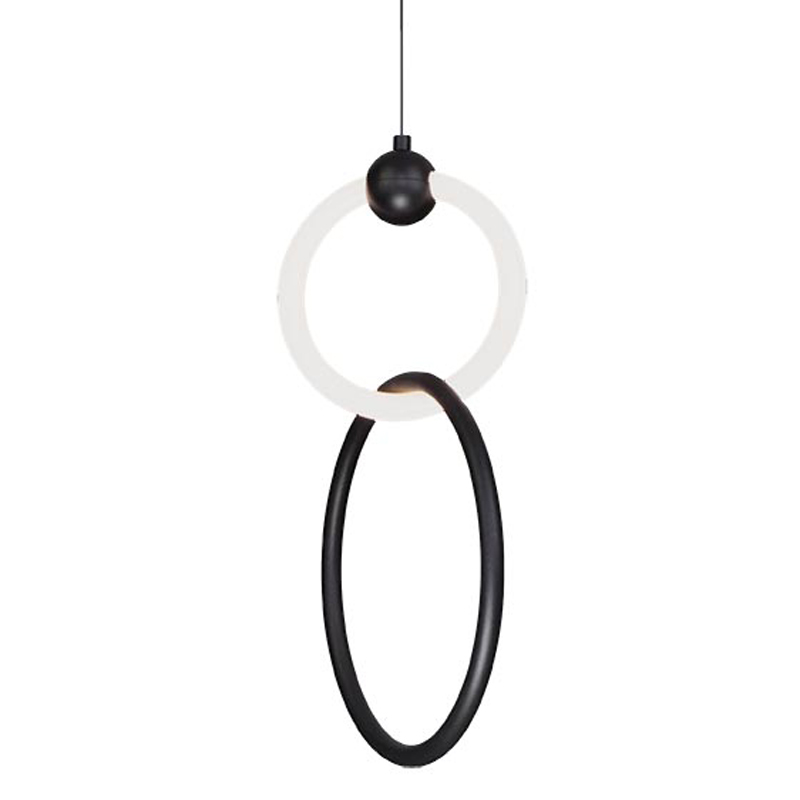 Подвесной светильник double RING LIGHT Черный Белый Подвесной светильник double RING LIGHT Черный Белый во Владивостоке | Loft Concept