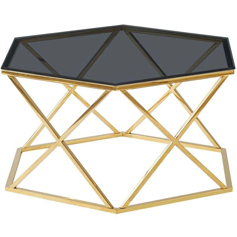 Столик кофейный Ormando Collection Gold №1 Глянцевое золото Стекло Смок Столик кофейный Ormando Collection Gold №1 Глянцевое золото Стекло Смок во Владивостоке | Loft Concept