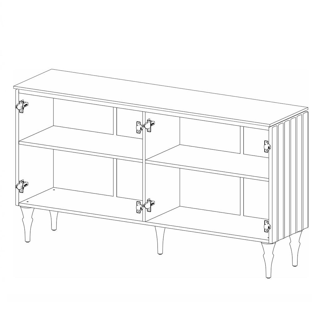 Консоль четырёхдверная с белым рельефным фасадом Expanses of Beauty во Владивостоке