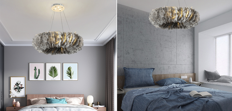 Люстра Кольцо из перьев Plumage Grey Люстра Кольцо из перьев Plumage Grey - Loft-Concept во Владивостоке
