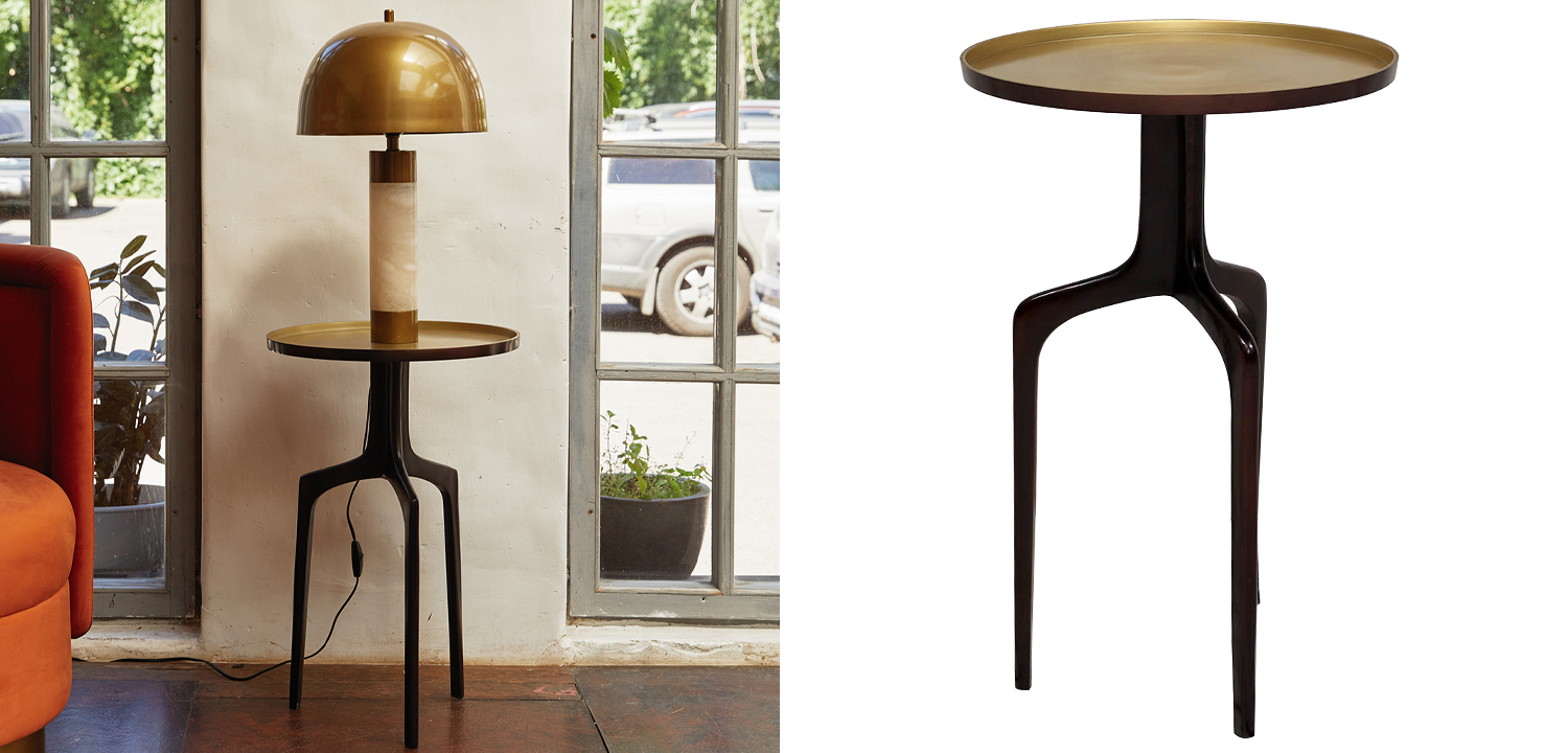 Приставной столик на трёх ножках Jose Tripod Coffee Table - фото №1