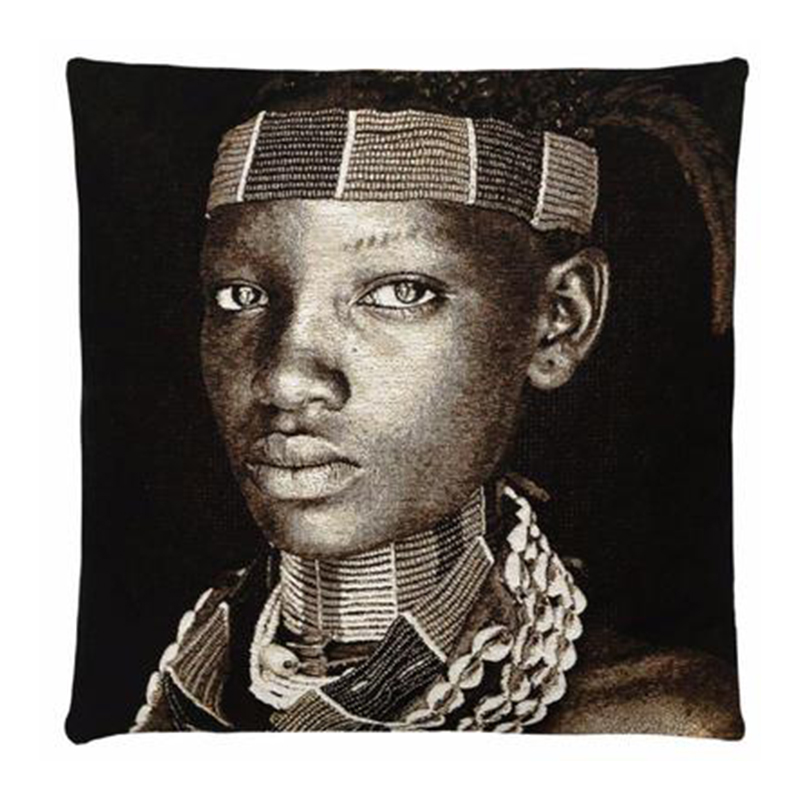Декоративная Подушка Hamar Lady Ethiopia Черный Серый Декоративная Подушка Hamar Lady Ethiopia Черный Серый во Владивостоке | Loft Concept