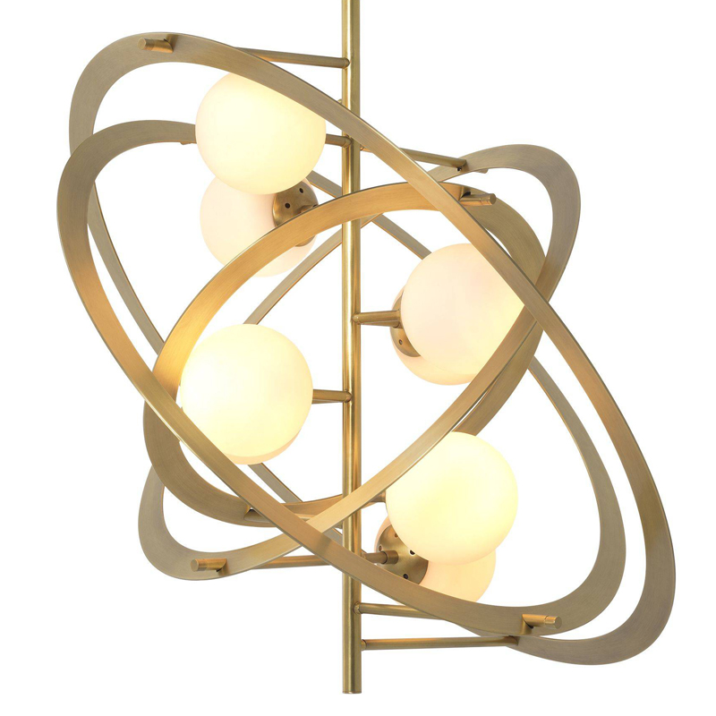 Люстра Eichholtz Chandelier Space Латунь Античная полированная Белый Люстра Eichholtz Chandelier Space Латунь Античная полированная Белый во Владивостоке | Loft Concept