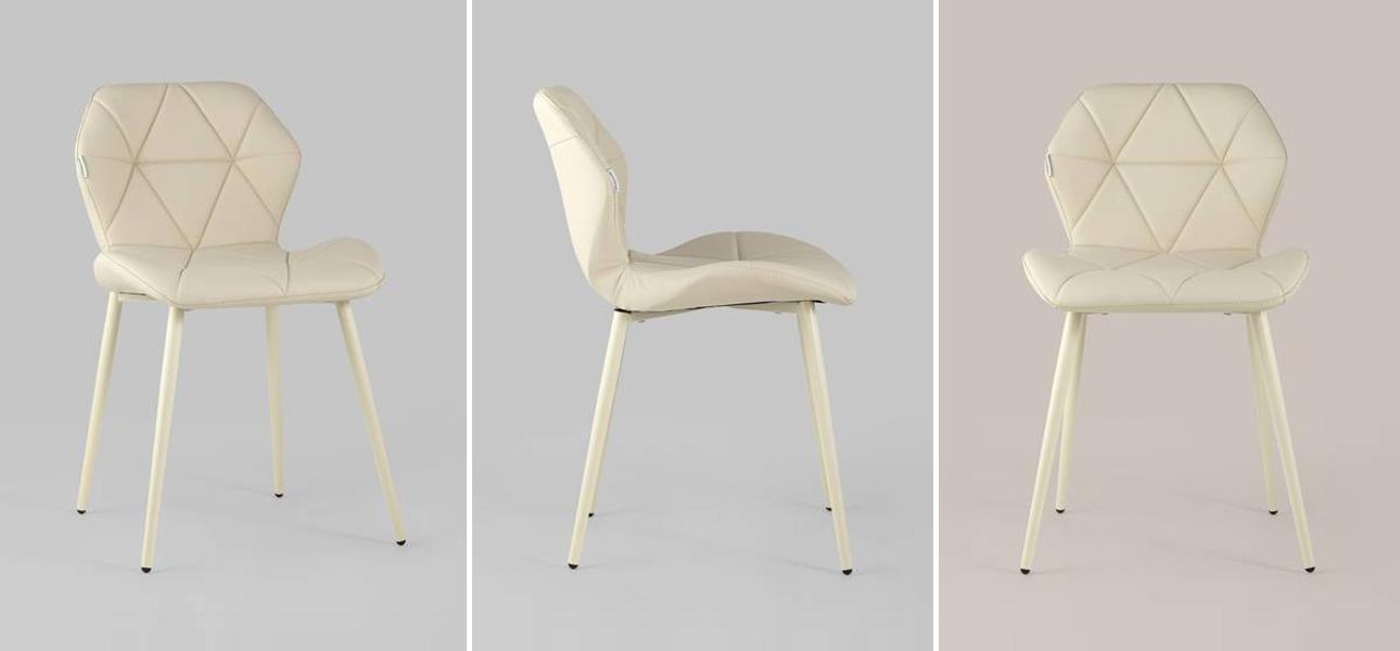 Стул Jeroen II Chair Экокожа Кремовый цвет - фото