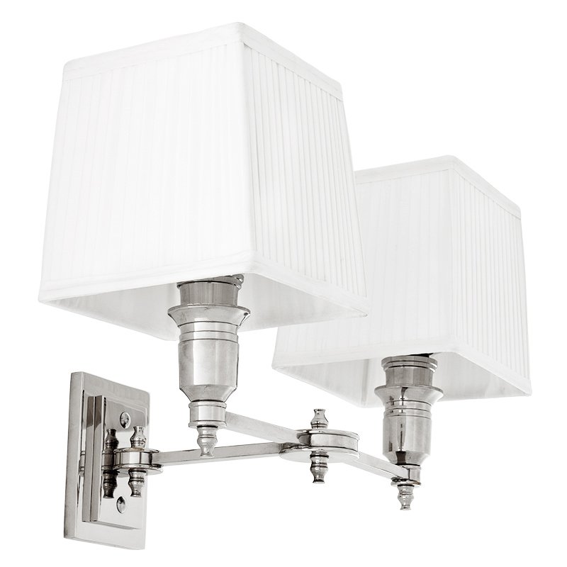 Бра Wall Lamp Lexington Double Nickel+White Никель Белый Бра Wall Lamp Lexington Double Nickel+White Никель Белый во Владивостоке | Loft Concept