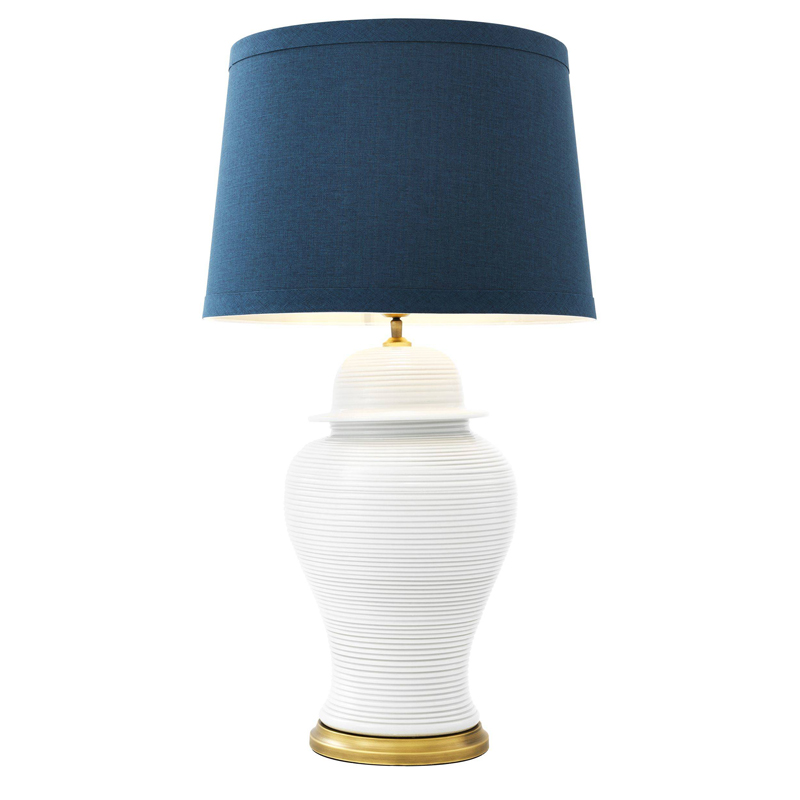 Настольная лампа Eichholtz Table Lamp Celestine Белый Синий Латунь Античная полированная Настольная лампа Eichholtz Table Lamp Celestine Белый Синий Латунь Античная полированная во Владивостоке | Loft Concept
