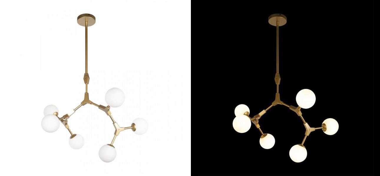 Люстра светодиодная CHERRY BOMB Золотой цвет 6 плафонов - фото №1