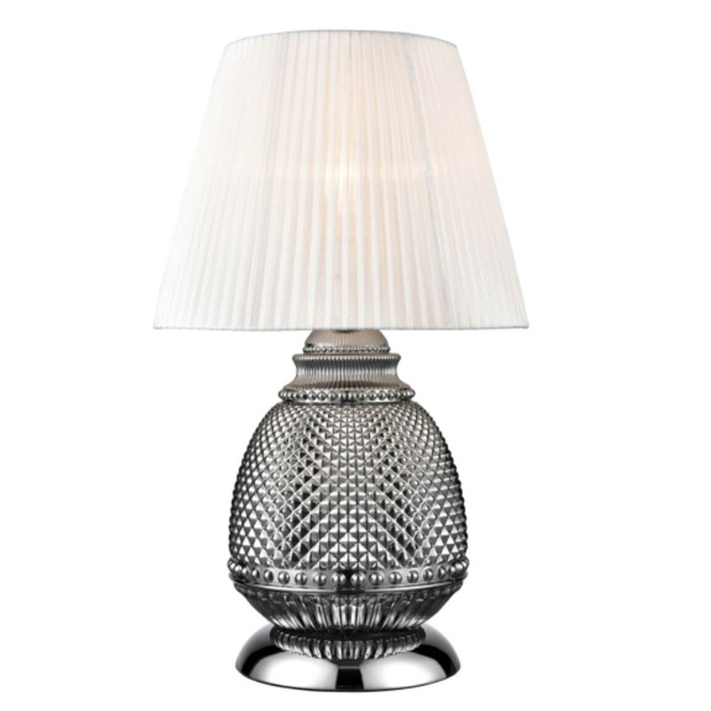 Настольная лампа Gloria Chrome Table Lamp Темный хром Белый Настольная лампа Gloria Chrome Table Lamp Темный хром Белый во Владивостоке | Loft Concept