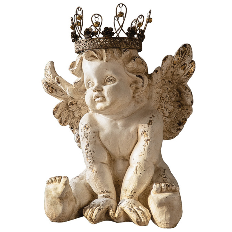 Статуэтка Angel Crown Provence Statuette Бежевый Коричневый винтаж во Владивостоке | Loft Concept 