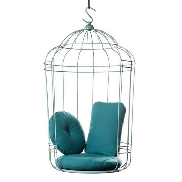 Подвесное кресло "клетка" Swing chair Cage Тёмный циан Дымчатая Роза Серый Терракотовый Желтый во Владивостоке | Loft Concept 