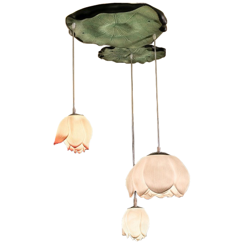 Люстра Lotus Buds Chandelier Белый Розовый пастельный Зеленый шалфей Люстра Lotus Buds Chandelier Белый Розовый пастельный Зеленый шалфей во Владивостоке | Loft Concept
