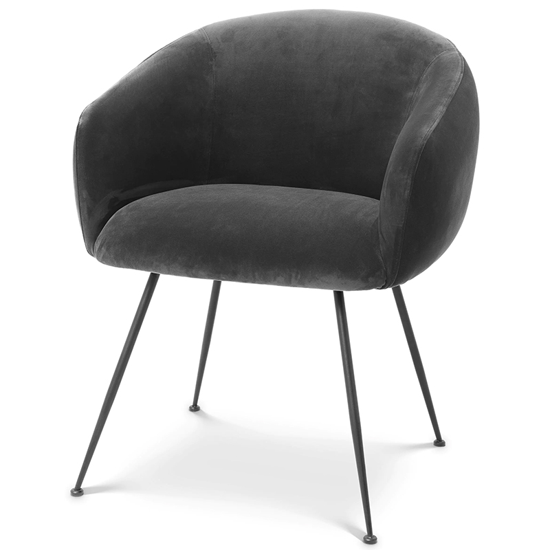 Стул Eichholtz Dining Chair Elbury Dark Grey Серый Черный во Владивостоке | Loft Concept 