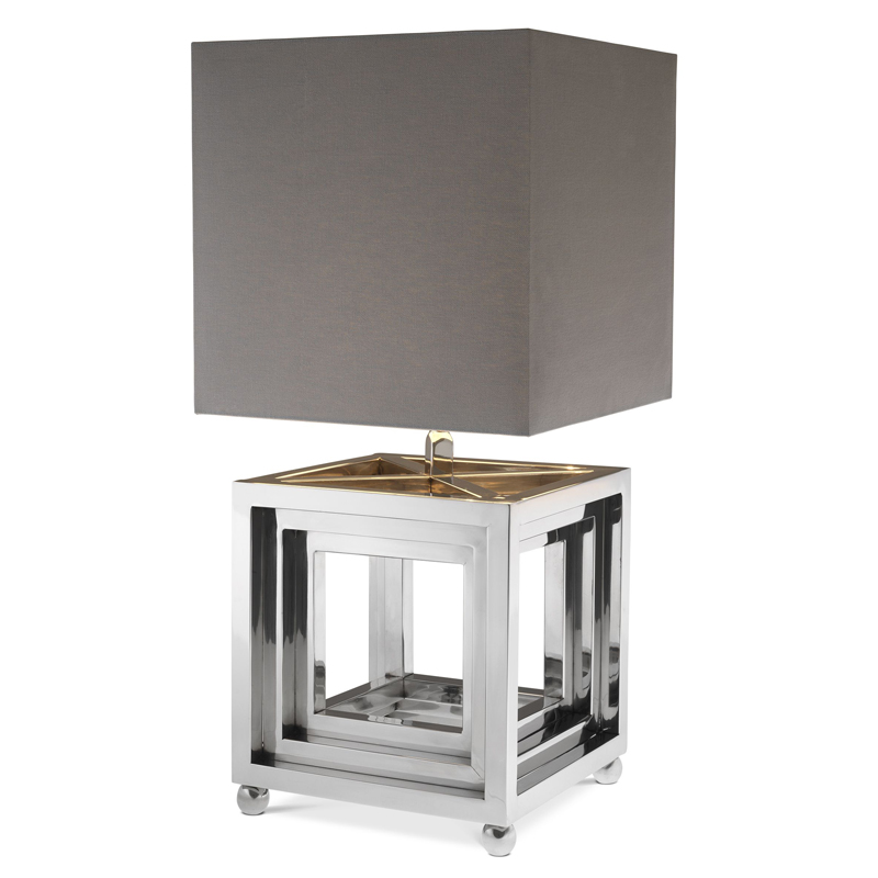 Настольная лампа Eichholtz Table Lamp Bellagio Никель Серый Настольная лампа Eichholtz Table Lamp Bellagio Никель Серый во Владивостоке | Loft Concept