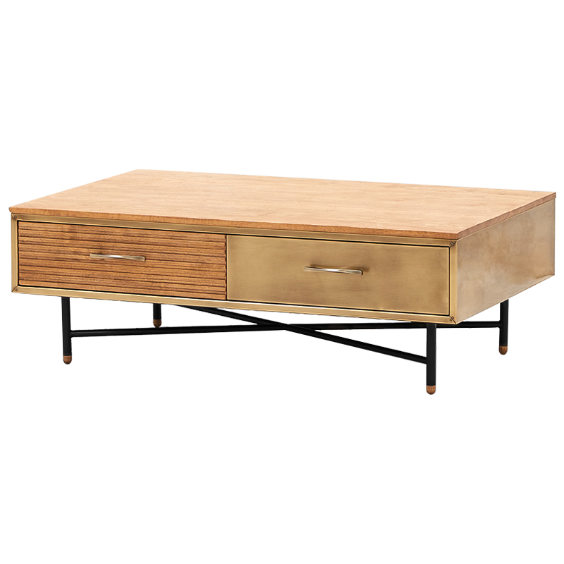 Кофейный стол Massy Coffee Table Древесина Латунь Черный Кофейный стол Massy Coffee Table Древесина Латунь Черный во Владивостоке | Loft Concept