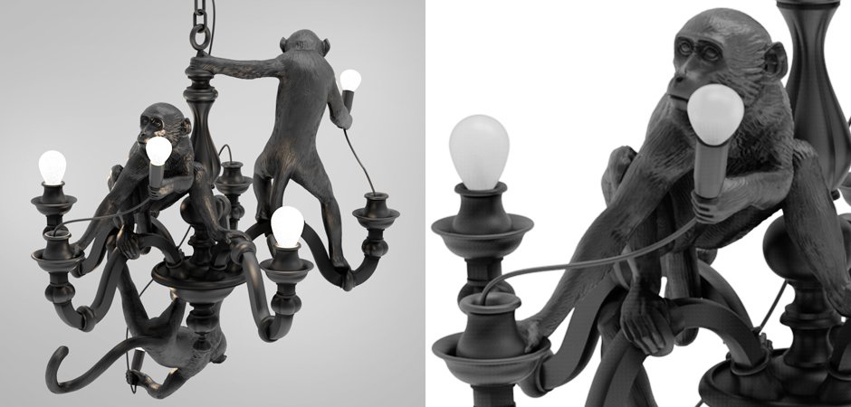 Люстра Seletti Monkey Chandelier Black - фото №1