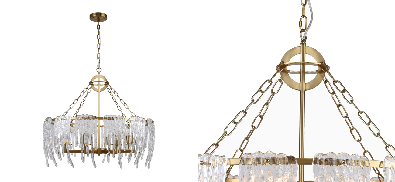 Люстра с декором в виде сосулек  из стекла Drizzle - фото