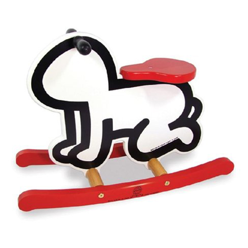 Детская деревянная качалка VILAC KEITH HARING ROCKER BABY TOY-WHITE Красный Черный Белый Детская деревянная качалка VILAC KEITH HARING ROCKER BABY TOY-WHITE Красный Черный Белый во Владивостоке | Loft Concept
