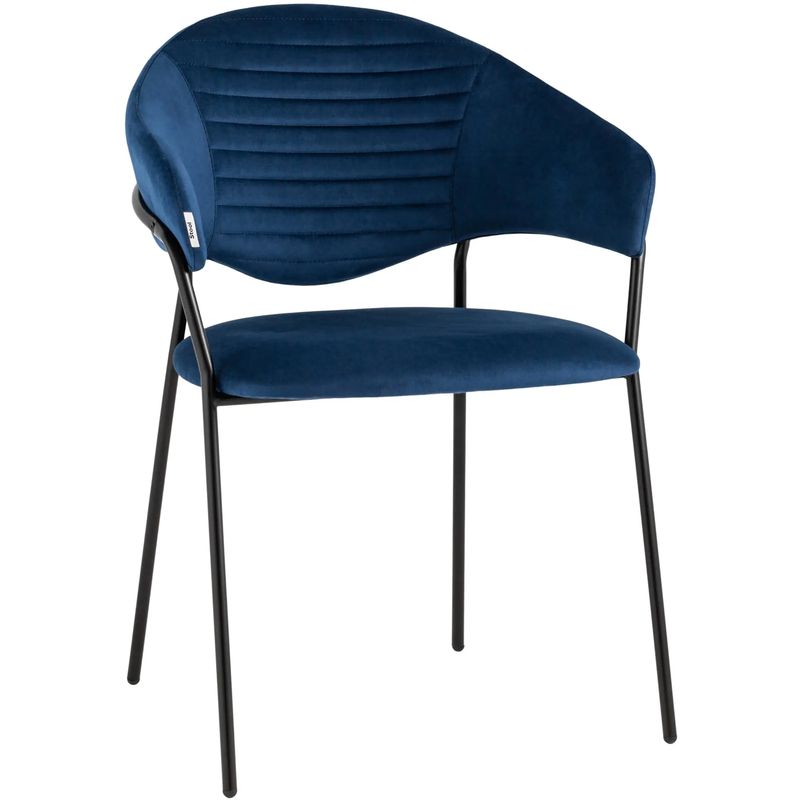 Стул Alexis Chair Синий Велюр Синий Черный Стул Alexis Chair Синий Велюр Синий Черный во Владивостоке | Loft Concept