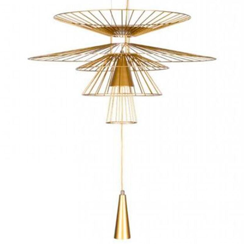 Люстра с металлическим плафоном Shade Metal Chandelier 100 см Золотой Люстра с металлическим плафоном Shade Metal Chandelier 100 см Золотой во Владивостоке | Loft Concept