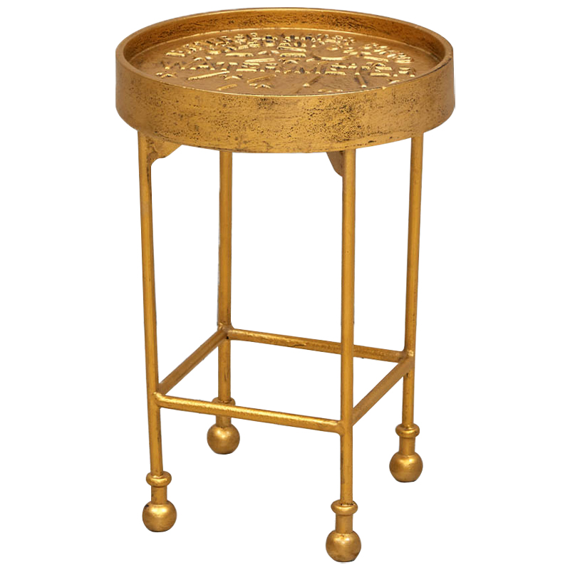 Приставной круглый столик Alain Gold Side Table Золотой Приставной круглый столик Alain Gold Side Table Золотой во Владивостоке | Loft Concept