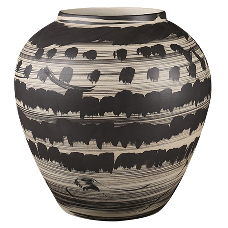Ваза Kamaria Beige Black Vase Бежевый Черный Ваза Kamaria Beige Black Vase Бежевый Черный во Владивостоке | Loft Concept