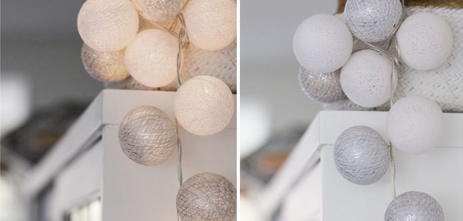 Гирлянда хлопковые фонарики Сotton Ball White-Silver - Loft-Concept во Владивостоке