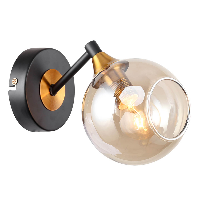 Бра Loft Globe Черный Латунь Янтарь (Amber) Бра Loft Globe Черный Латунь Янтарь (Amber) во Владивостоке | Loft Concept