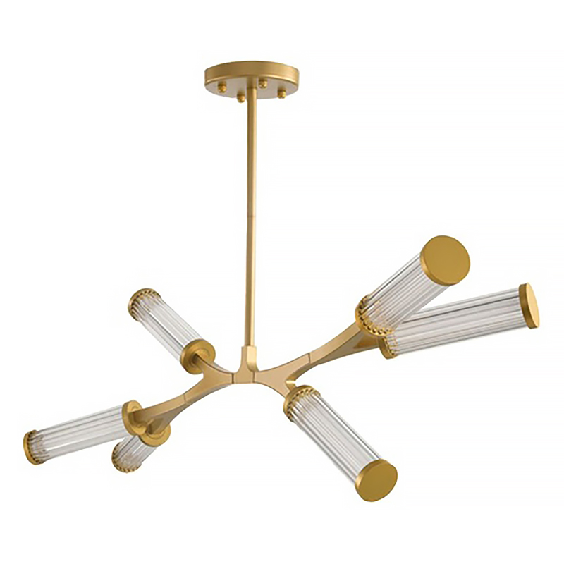 Люстра Cylinder Branches Chandelier Gold 6 Золотой Прозрачный Люстра Cylinder Branches Chandelier Gold 6 Золотой Прозрачный во Владивостоке | Loft Concept