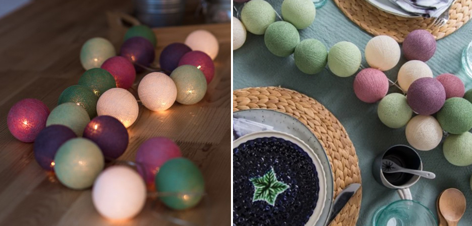 Гирлянда хлопковые фонарики Сotton Ball Forest Fruit - Loft-Concept во Владивостоке