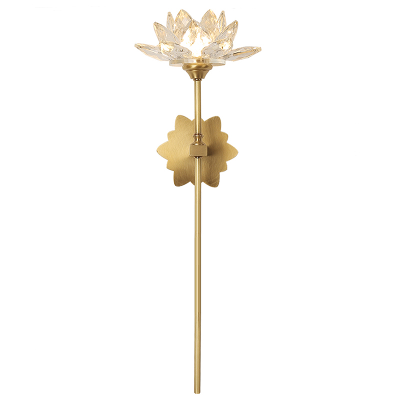 Бра Хрустальный Цветок Лотоса Lotus flower Wall Clear Glass D Латунь Прозрачное Стекло Бра Хрустальный Цветок Лотоса Lotus flower Wall Clear Glass D Латунь Прозрачное Стекло во Владивостоке | Loft Concept
