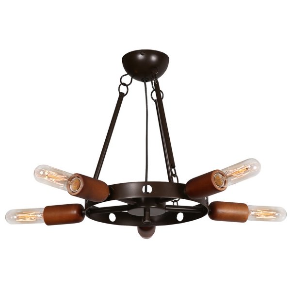 Люстра Loft Star Pendant 5 Ring Черный Коричневый Люстра Loft Star Pendant 5 Ring Черный Коричневый во Владивостоке | Loft Concept