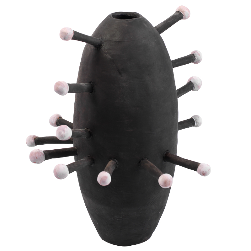Ваза Kwanza Round Spikes Vase Черный Розовый во Владивостоке | Loft Concept 