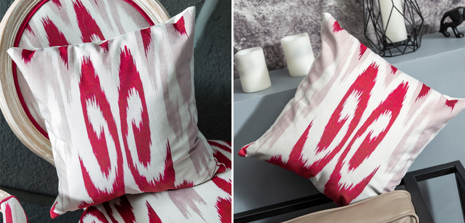 Декоративная подушка Ikat Pattern Красная Декоративная подушка Ikat Pattern Красная - Loft-Concept во Владивостоке