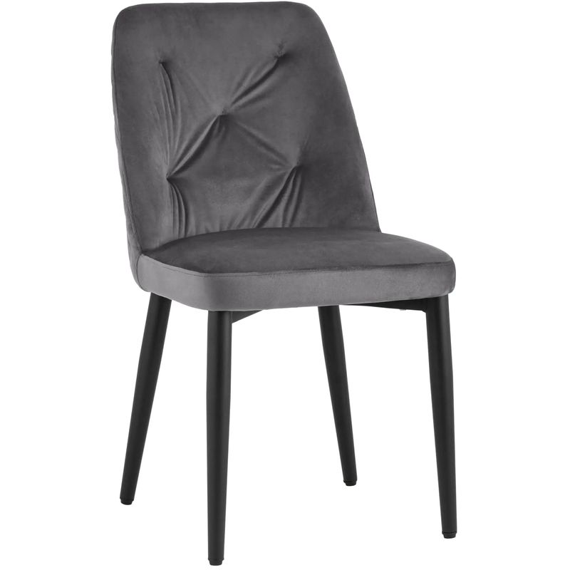 Стул Emma Chair Серый Велюр Серый Черный Стул Emma Chair Серый Велюр Серый Черный во Владивостоке | Loft Concept