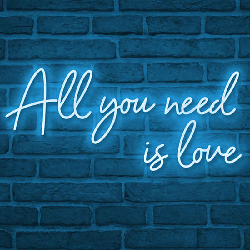 Неоновая настенная лампа All You Need is Love Neon Wall Lamp Синий Синий Прозрачный Неоновая настенная лампа All You Need is Love Neon Wall Lamp Синий Синий Прозрачный во Владивостоке | Loft Concept