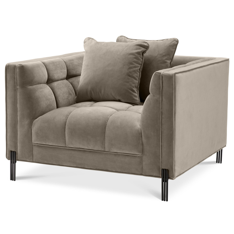 Кресло Eichholtz Chair Sienna greige Бежево-серый Черный Кресло Eichholtz Chair Sienna greige Бежево-серый Черный во Владивостоке | Loft Concept