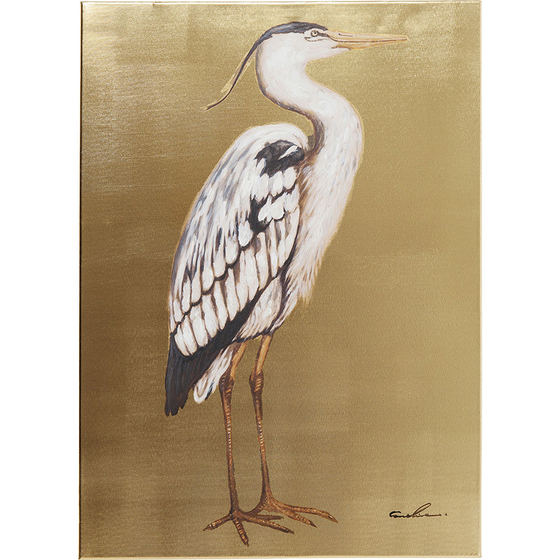 Картина Gold Heron I Золотой Белый Картина Gold Heron I Золотой Белый во Владивостоке | Loft Concept