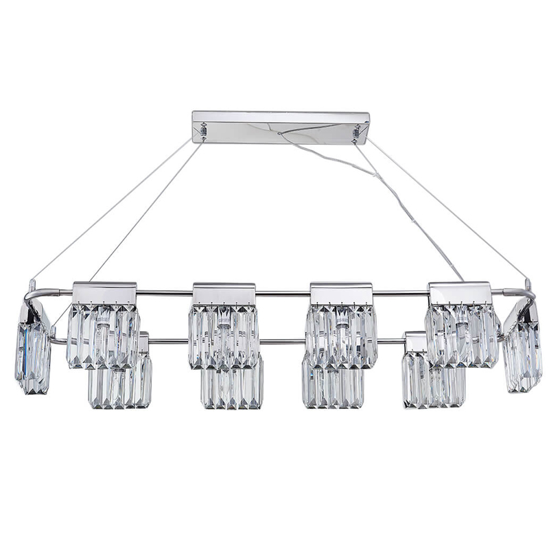 Люстра Crystal Pendants chrome 10 Хром Прозрачное Стекло Люстра Crystal Pendants chrome 10 Хром Прозрачное Стекло во Владивостоке | Loft Concept