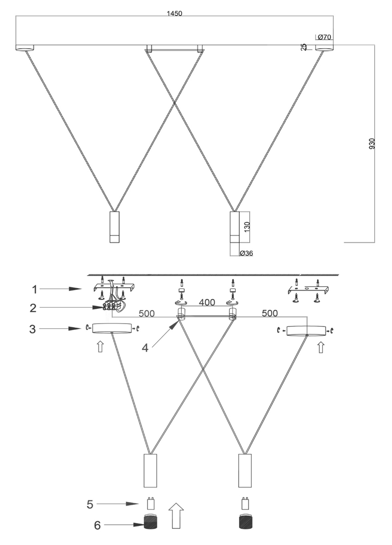 Wireflow LED White Suspension lam 2 патрона Wireflow LED White Suspension lam 2 патрона во Владивостоке