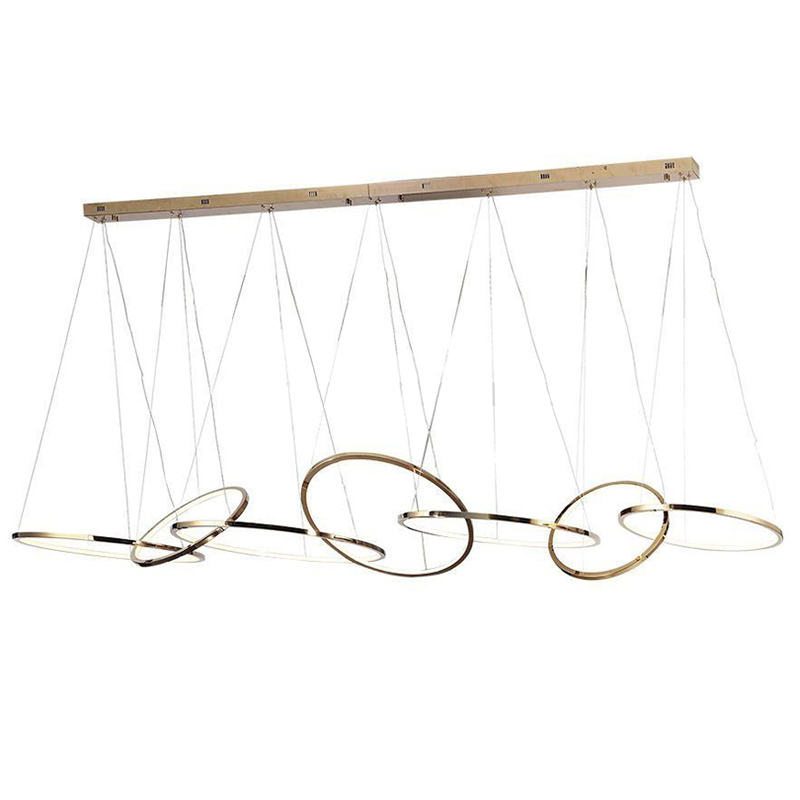 Люстра Ring Connection Horizontal Chandelier Gold Золотой Люстра Ring Connection Horizontal Chandelier Gold Золотой во Владивостоке | Loft Concept