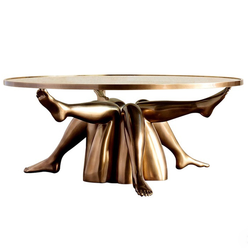 Журнальный стол дизайн Kelly Wearstler Superluxe Isadora Table Латунь Прозрачное Стекло во Владивостоке | Loft Concept 