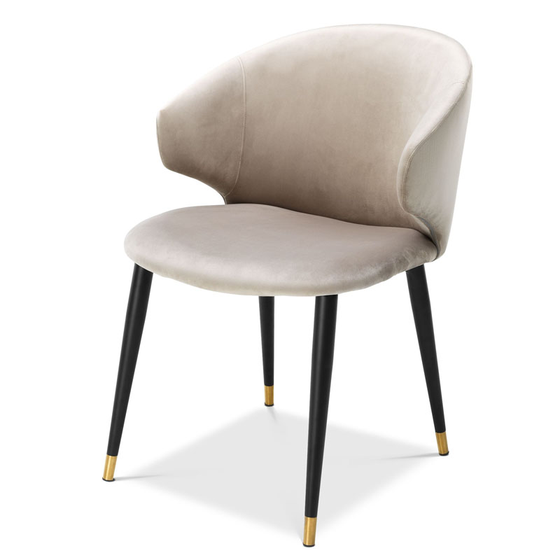 Стул Eichholtz DINING CHAIR VOLANTE beige Бежевый Черный Золотой во Владивостоке | Loft Concept 