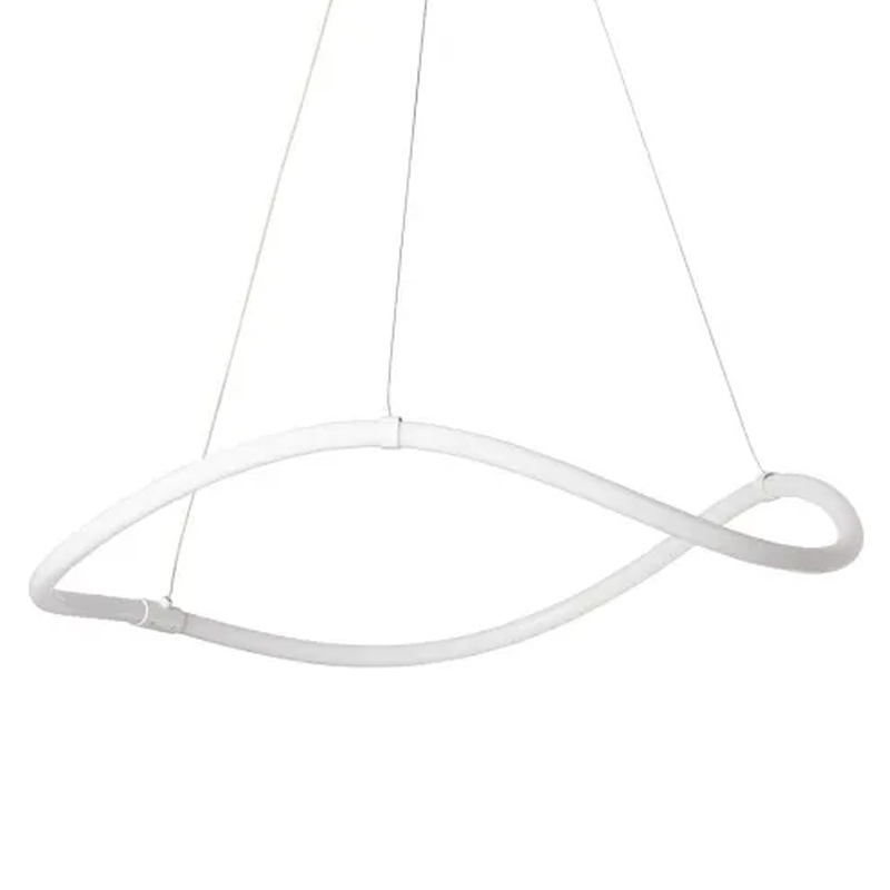 Люстра белого цвета с волнистым светодиоидным кольцом Luke Lampco Tracer Lamp Белый во Владивостоке | Loft Concept 